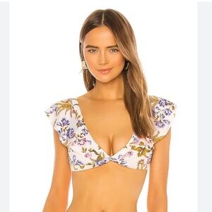 Tori Praver Valentina Hollywood Floral Ruffle Bikini Top in Star